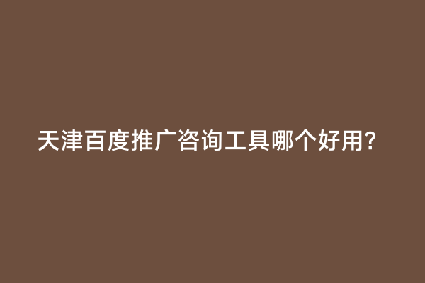 天津百度推广咨询工具哪个好用？