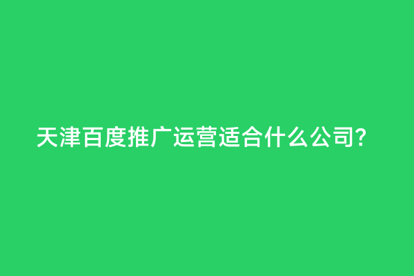 天津百度推广运营适合什么公司？