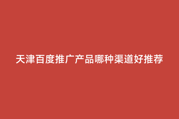 天津百度推广产品哪种渠道好推荐