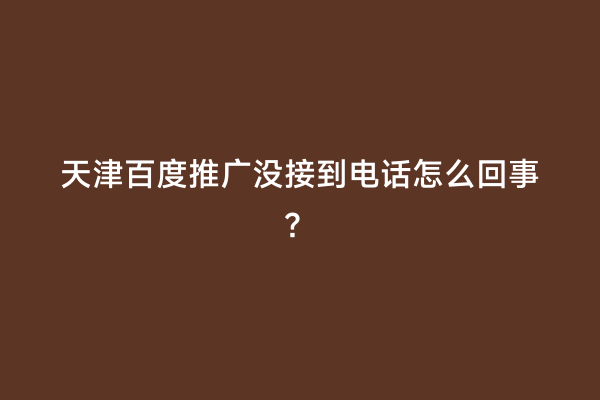 天津百度推广没接到电话怎么回事？