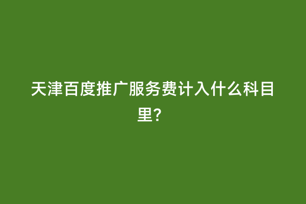 天津百度推广服务费计入什么科目里？
