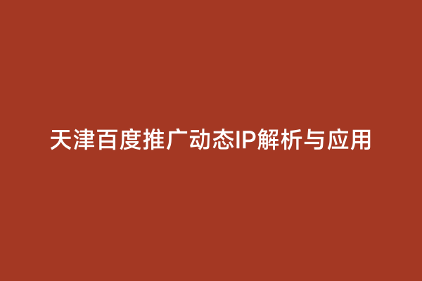 天津百度推广动态IP解析与应用