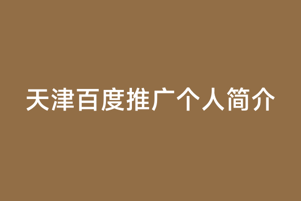 天津百度推广个人简介