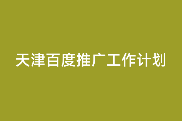 天津百度推广工作计划