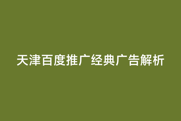天津百度推广经典广告解析