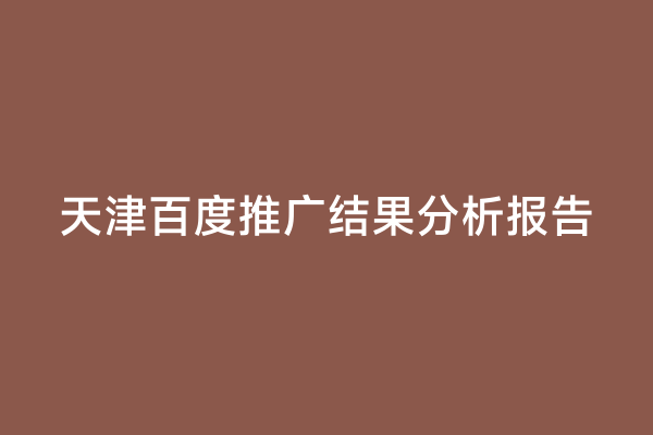 天津百度推广结果分析报告