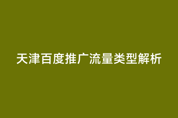 天津百度推广流量类型解析
