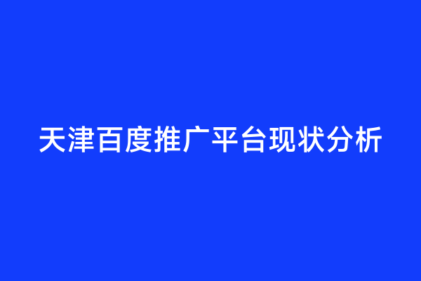 天津百度推广平台现状分析