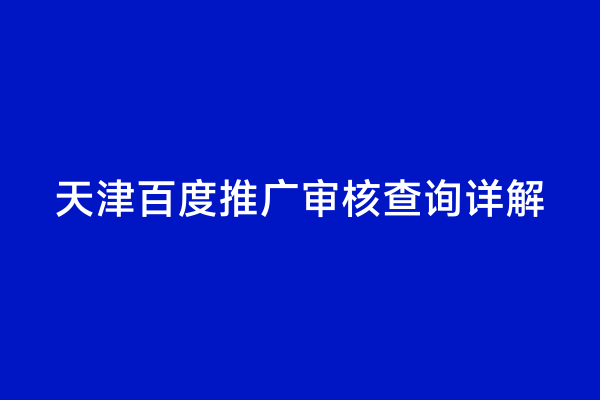天津百度推广审核查询详解