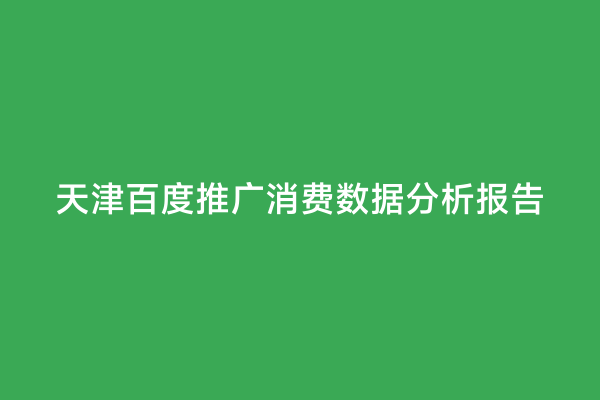 天津百度推广消费数据分析报告