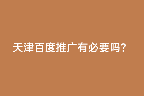 天津百度推广有必要吗？