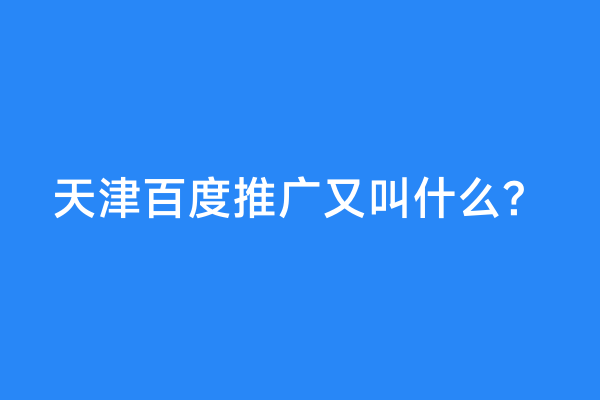 天津百度推广又叫什么？